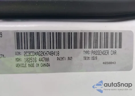 2019 Dodge Charger Police Rwd from USA, damaged, VIN 2C3CDXAG2KH748418